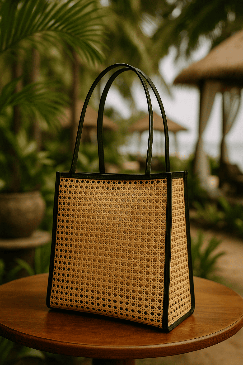 Lovina Black Rattan Bag Bali