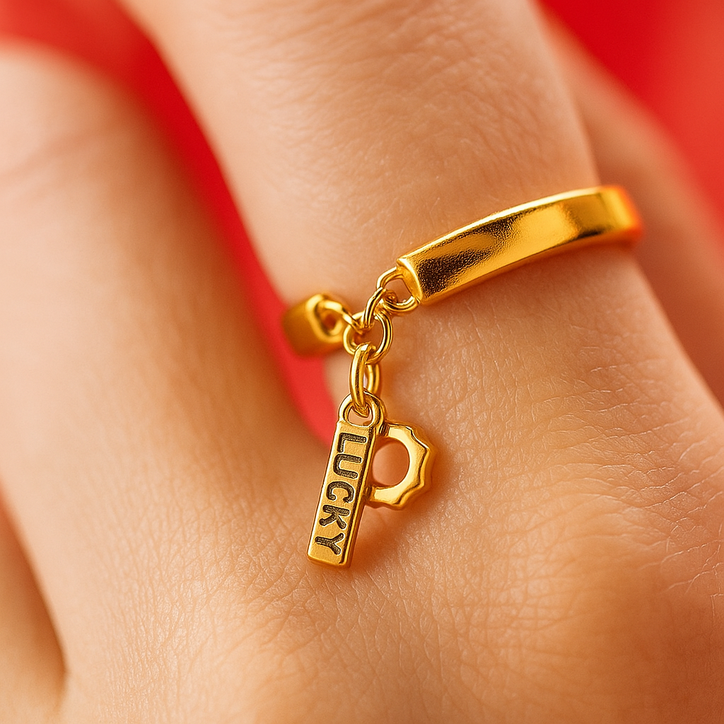 LuckyShine™ Gouden Ring voor Dames – Modieuze, Dikke Ring, 18K goudlook, Verstelbaar & Perfect als Cadeau
