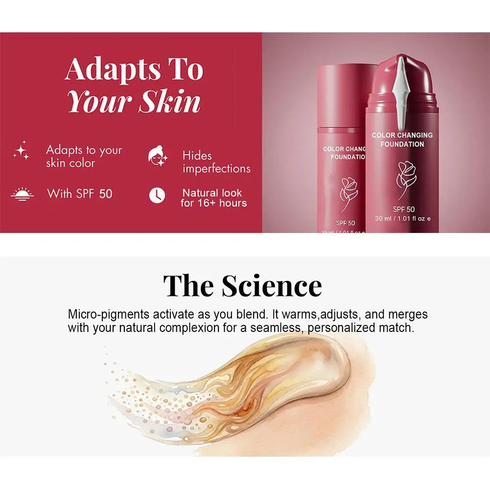 Kleurveranderende Foundation SPF50 - Altijd de Juiste Tint