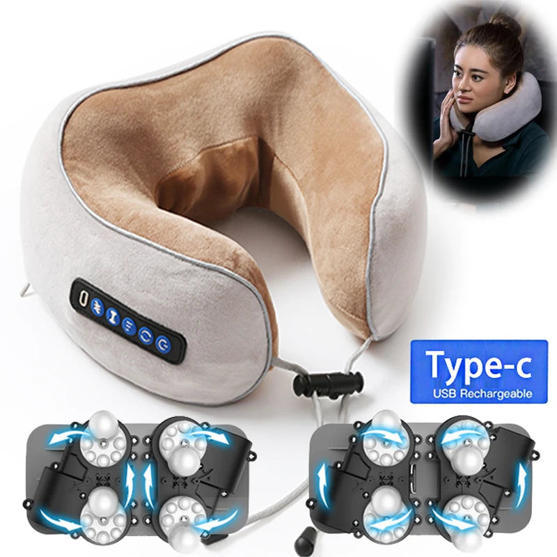 RelaxPro™ Nekmassagekussen – Verlicht Spanning Altijd en Overal