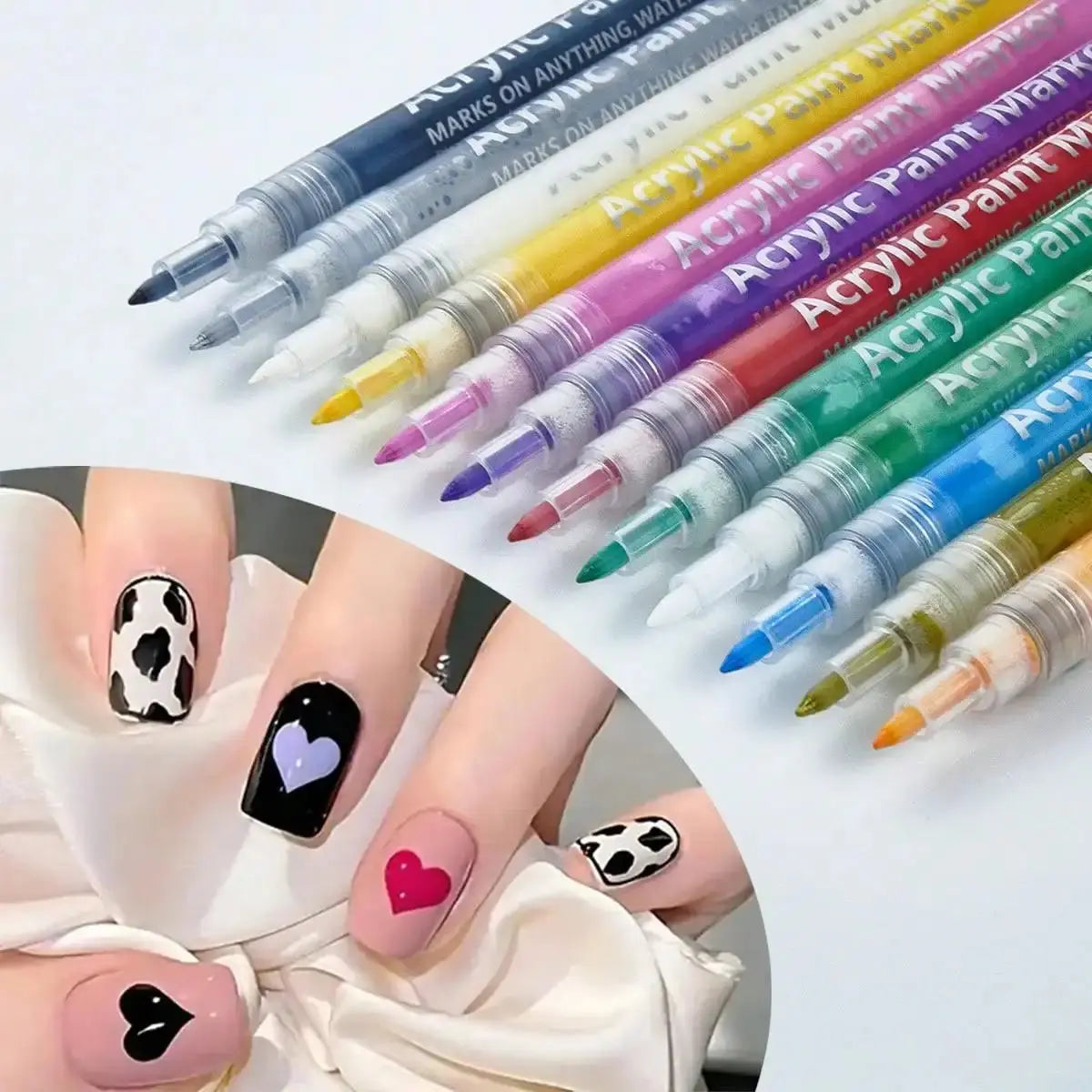 Nail Art Markers™ | FINE Line & BOLD Stift Markers | Voor Strakke Lijnen én Volledige Kleurvlakken MI'VORA