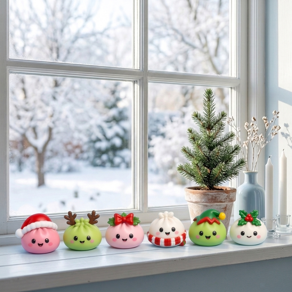 Squishies in de vensterbank