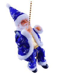 Klimmende Kerstman Blauw