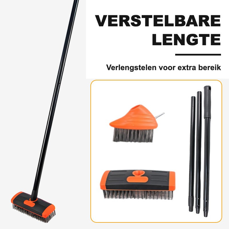Verstelbare lengte: verlengstelen tot 117 cm, nooit meer bukken