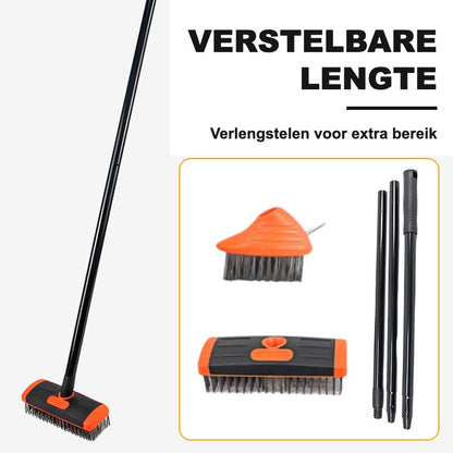 Verstelbare lengte: verlengstelen tot 117 cm, nooit meer bukken
