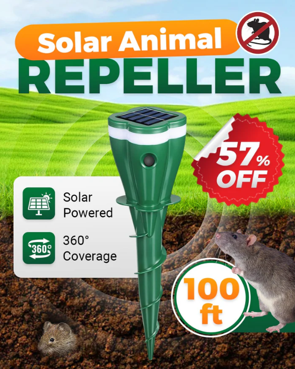 🔥New Arrival 2026🔥 Solar Powered Waterproof Screw Mole Repellent
