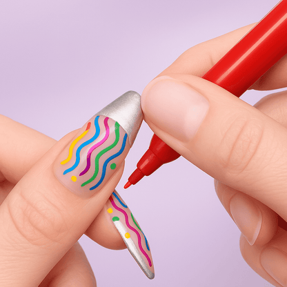 Nail Art Markers™ | FINE Line & BOLD Stift Markers | Voor Strakke Lijnen én Volledige Kleurvlakken