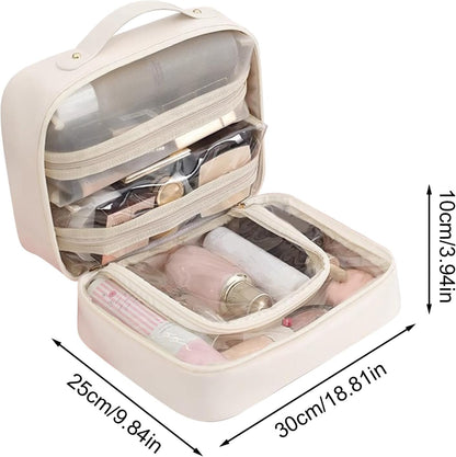 Tavella Lady™ | Make-uptas voor op reis, draagbaar zakje met meerdere vakken, make-uptas met grote capaciteit, make-uptas voor borstels, lippenstiften, eyeliners, Wit, Refer to description, Unisex