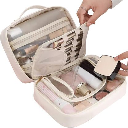 Tavella Lady™ | Make-uptas voor op reis, draagbaar zakje met meerdere vakken, make-uptas met grote capaciteit, make-uptas voor borstels, lippenstiften, eyeliners, Wit, Refer to description, Unisex