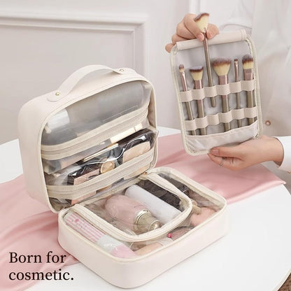 Tavella Lady™ | Make-uptas voor op reis, draagbaar zakje met meerdere vakken, make-uptas met grote capaciteit, make-uptas voor borstels, lippenstiften, eyeliners, Wit, Refer to description, Unisex