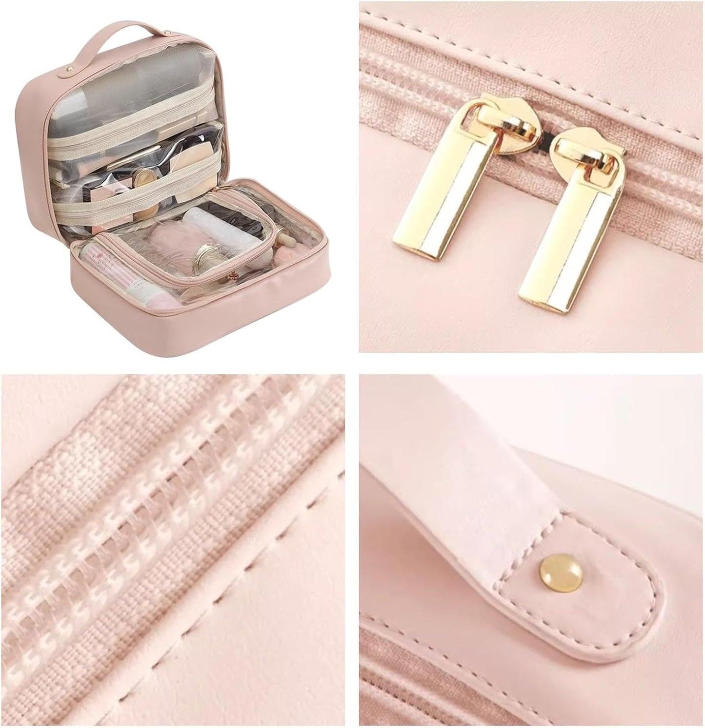 Tavella Lady™ | Make-uptas voor op reis, draagbaar zakje met meerdere vakken, make-uptas met grote capaciteit, make-uptas voor borstels, lippenstiften, eyeliners, Wit, Refer to description, Unisex