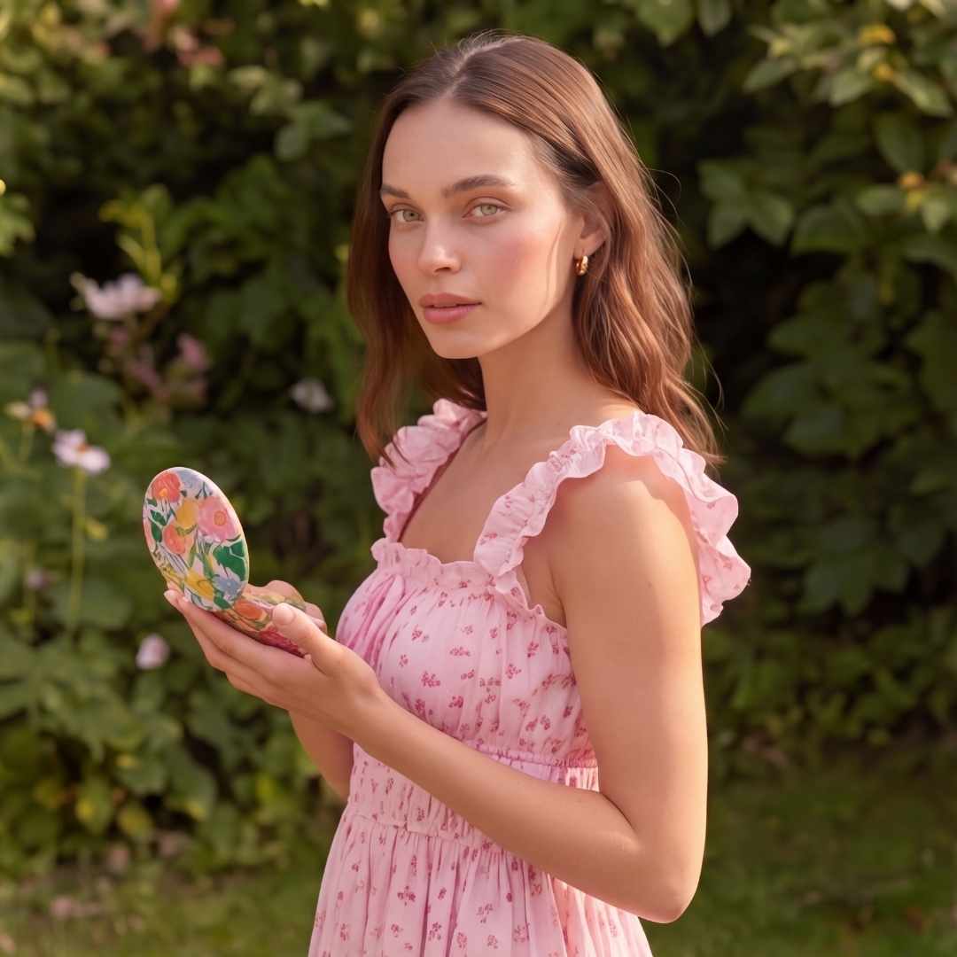 Mini Taylor LED Compact Mirror | Vibrant Florals