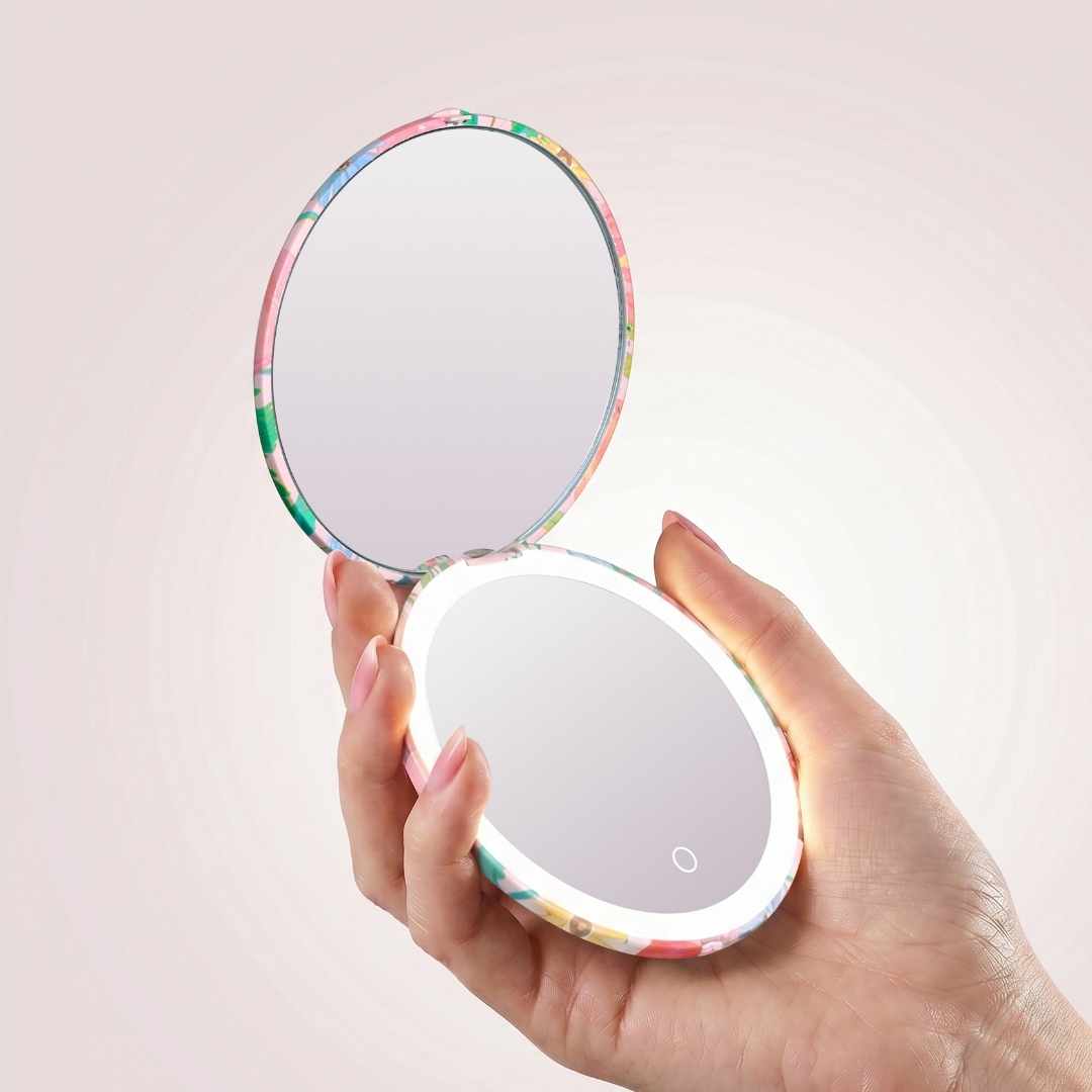 Mini Taylor LED Compact Mirror | Vibrant Florals