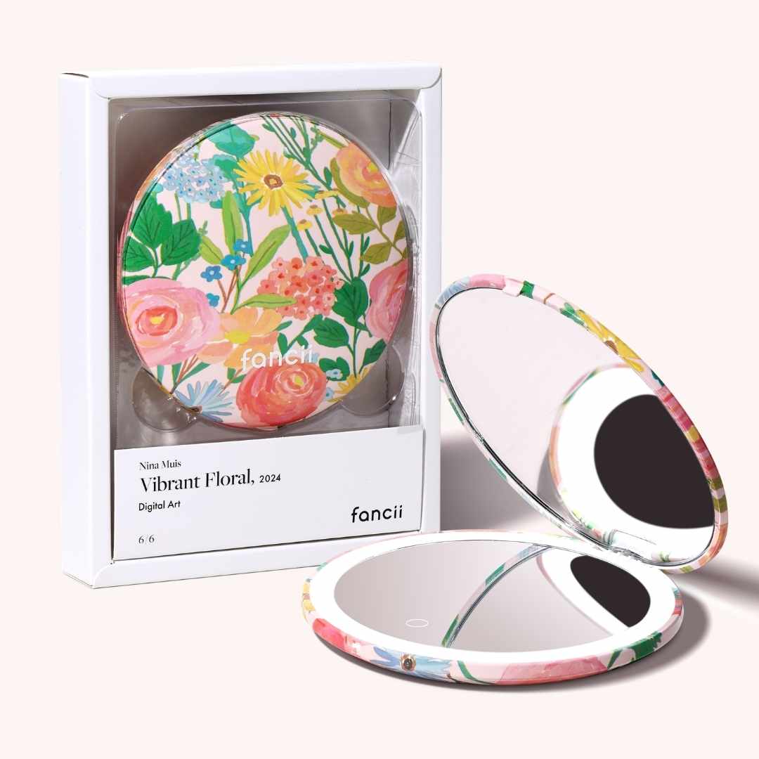 Mini Taylor LED Compact Mirror | Vibrant Florals
