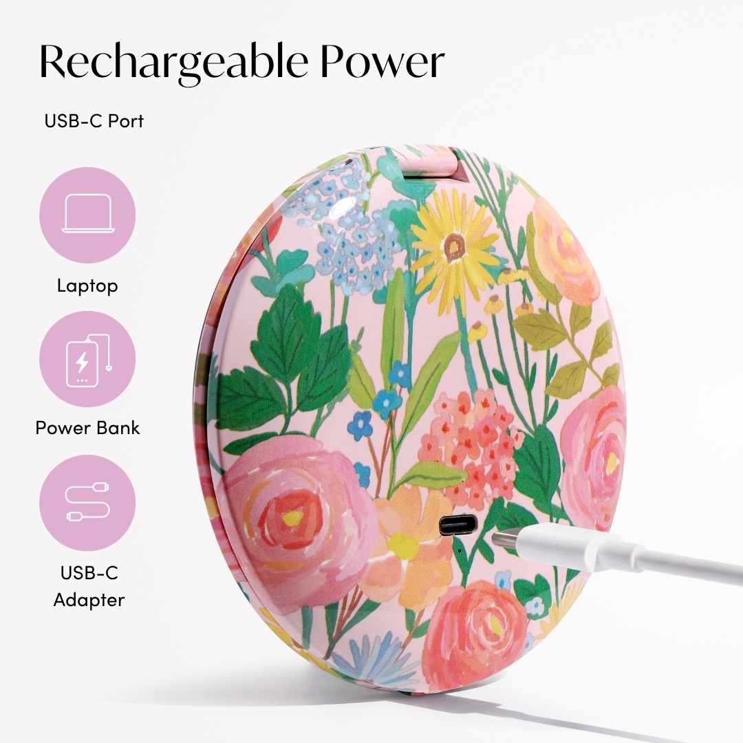 Mini Taylor LED Compact Mirror | Vibrant Florals