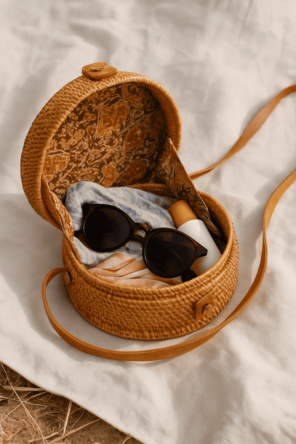 Canggu Brown Rattan Bag Bali -  Tasje voor al je essentials op een festival