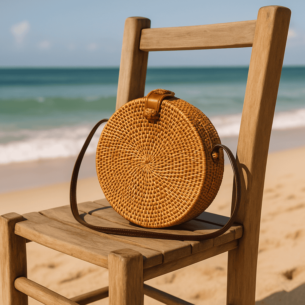 Canggu Brown Rattan Bag Bali -  Tasje voor al je essentials op een festival