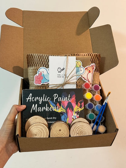 Houten Vogel & Marker DIY Knutselset 🦜