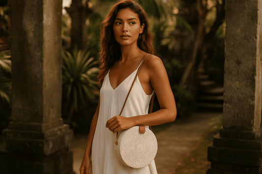 Canggu White Rattan Bag Bali -  Tasje voor al je essentials op een festival