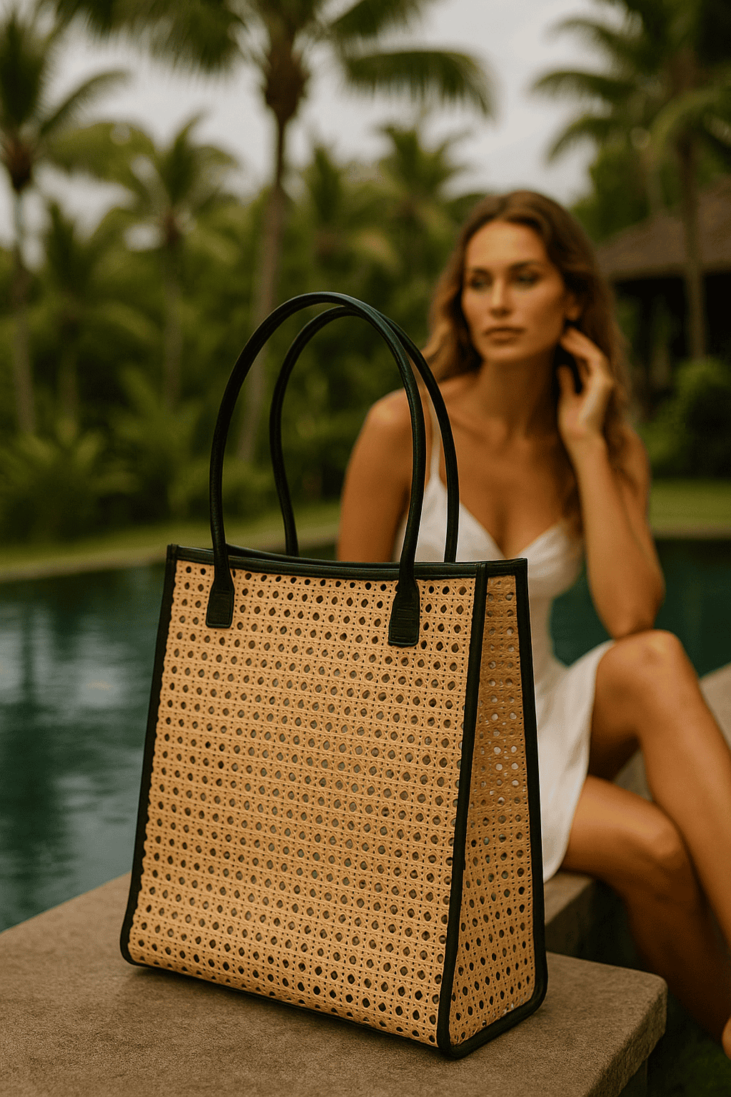 Lovina Black Rattan Bag Bali