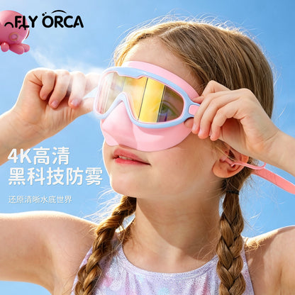 New Diving Goggles for Children, Men and Women, High-Definition Waterproof, Anti-Fog, Electroplated, Water-Proof, Children's Large-Frame Swimming Goggles