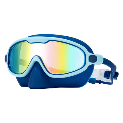New Diving Goggles for Children, Men and Women, High-Definition Waterproof, Anti-Fog, Electroplated, Water-Proof, Children's Large-Frame Swimming Goggles