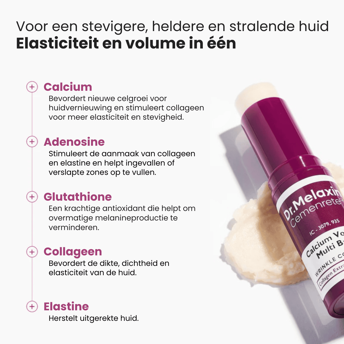 Dr. Melaxin Balm™ Volume en elasticiteit booster! Verstevig je huid door Collageen en Elastine