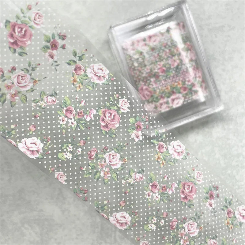 1 STUK 100cm. Bloem Nagelfolies voor Transfer Papier Bloemenstickers.
