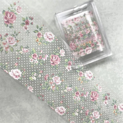 1 STUK 100cm. Bloem Nagelfolies voor Transfer Papier Bloemenstickers.