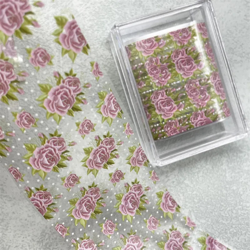 1 STUK 100cm. Bloem Nagelfolies voor Transfer Papier Bloemenstickers.