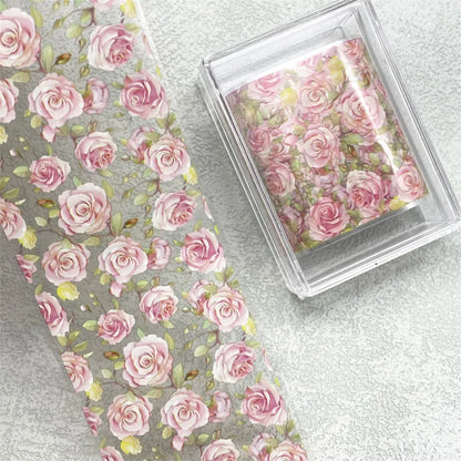 1 STUK 100cm. Bloem Nagelfolies voor Transfer Papier Bloemenstickers.