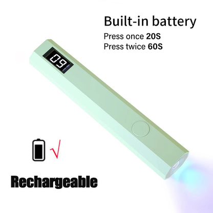 YIKOOLIN Handheld UV/LED Lamp voor Nagels 3W Draagbare Mini UV Lamp voor Gel Nagels 2 Timer Instellingen LED Nagellamp Thuisgebruik