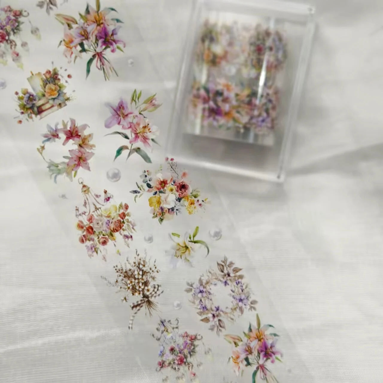 1 STUK 100cm. Bloem Nagelfolies voor Transfer Papier Bloemenstickers.
