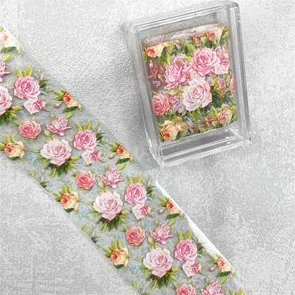 1 STUK 100cm. Bloem Nagelfolies voor Transfer Papier Bloemenstickers.
