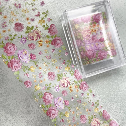 1 STUK 100cm. Bloem Nagelfolies voor Transfer Papier Bloemenstickers.