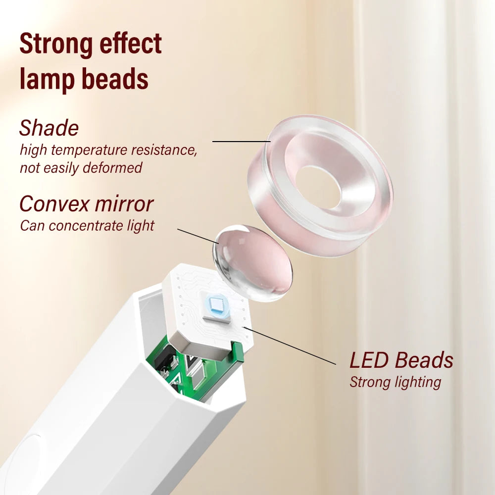 YIKOOLIN Handheld UV/LED Lamp voor Nagels 3W Draagbare Mini UV Lamp voor Gel Nagels 2 Timer Instellingen LED Nagellamp Thuisgebruik