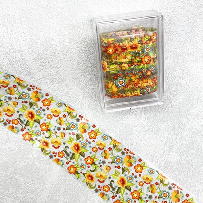 1 STUK 100cm. Bloem Nagelfolies voor Transfer Papier Bloemenstickers.