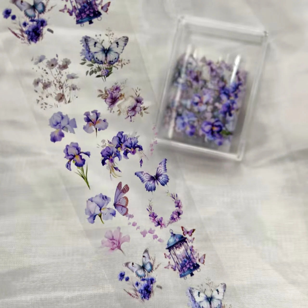 1 STUK 100cm. Bloem Nagelfolies voor Transfer Papier Bloemenstickers.