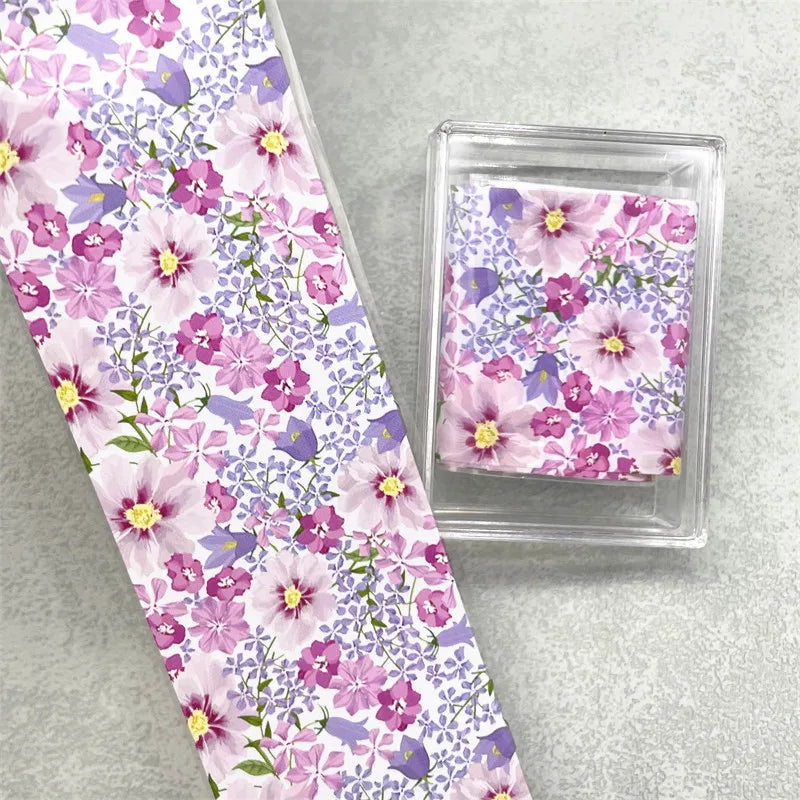 1 STUK 100cm. Bloem Nagelfolies voor Transfer Papier Bloemenstickers.