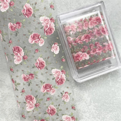 1 STUK 100cm. Bloem Nagelfolies voor Transfer Papier Bloemenstickers.