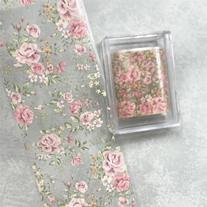 1 STUK 100cm. Bloem Nagelfolies voor Transfer Papier Bloemenstickers.