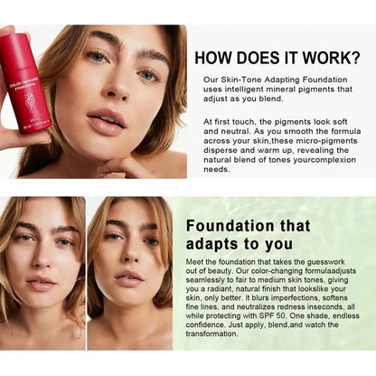Kleurveranderende Foundation SPF50 - Altijd de Juiste Tint