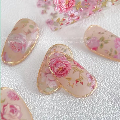 1 STUK 100cm. Bloem Nagelfolies voor Transfer Papier Bloemenstickers.