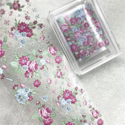 1 STUK 100cm. Bloem Nagelfolies voor Transfer Papier Bloemenstickers.
