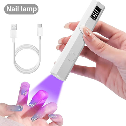 YIKOOLIN Handheld UV/LED Lamp voor Nagels 3W Draagbare Mini UV Lamp voor Gel Nagels 2 Timer Instellingen LED Nagellamp Thuisgebruik