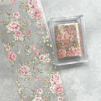 1 STUK 100cm. Bloem Nagelfolies voor Transfer Papier Bloemenstickers.