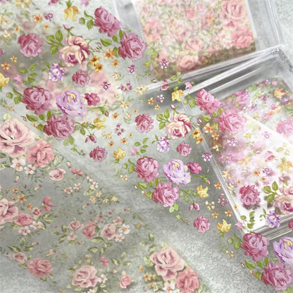 1 STUK 100cm. Bloem Nagelfolies voor Transfer Papier Bloemenstickers.