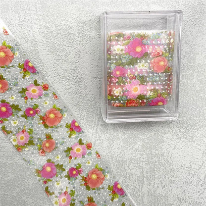 1 STUK 100cm. Bloem Nagelfolies voor Transfer Papier Bloemenstickers.