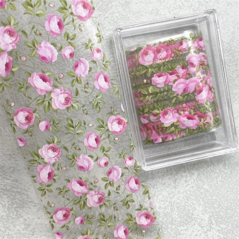 1 STUK 100cm. Bloem Nagelfolies voor Transfer Papier Bloemenstickers.