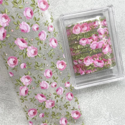 1 STUK 100cm. Bloem Nagelfolies voor Transfer Papier Bloemenstickers.